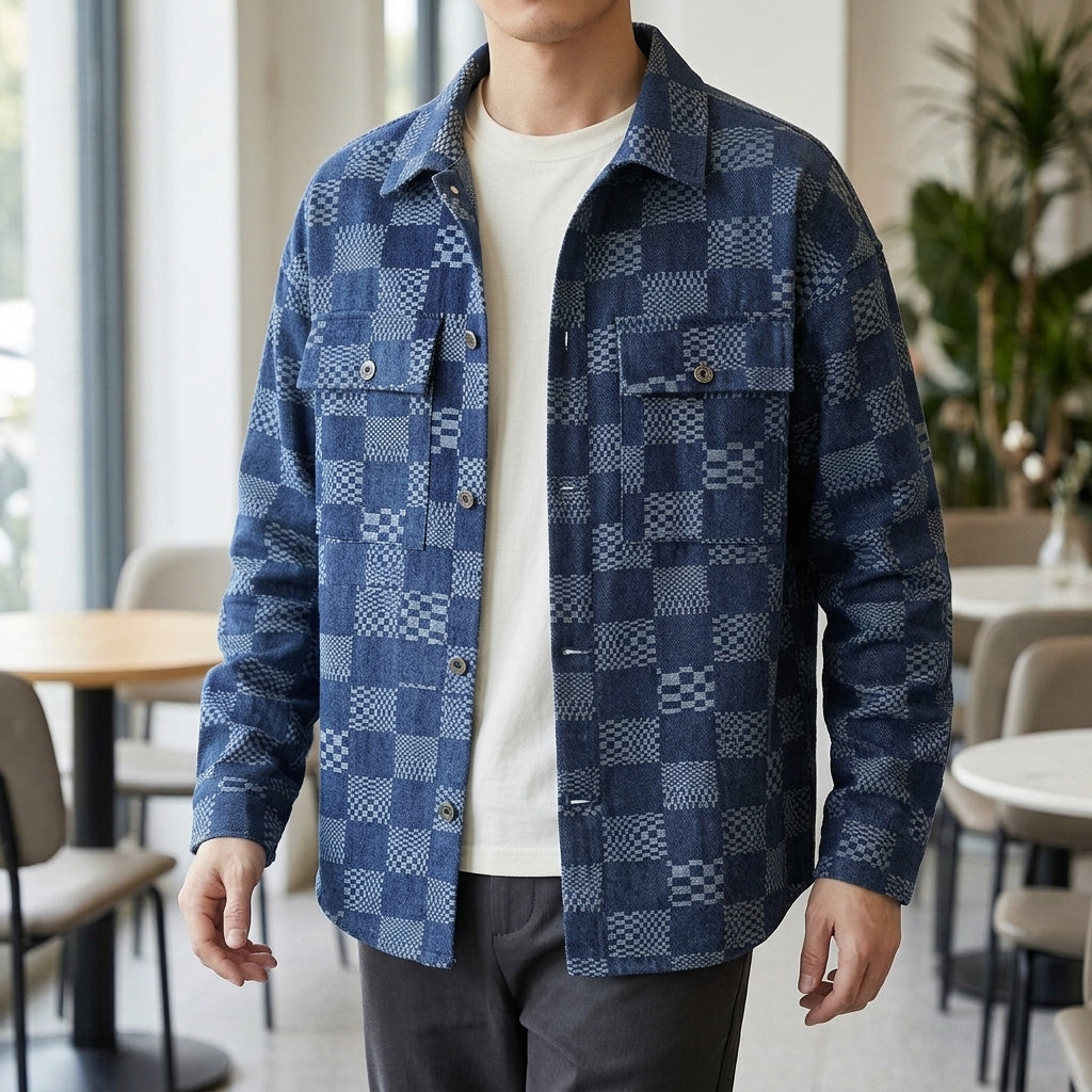 Veste blazer à carreaux pour homme