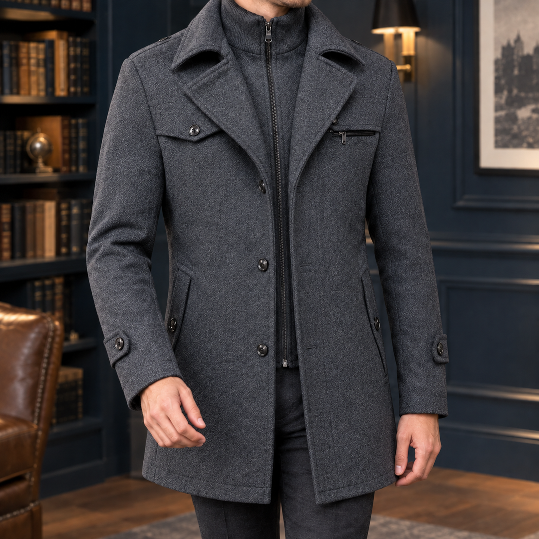 Men's Double Collar Overcoat