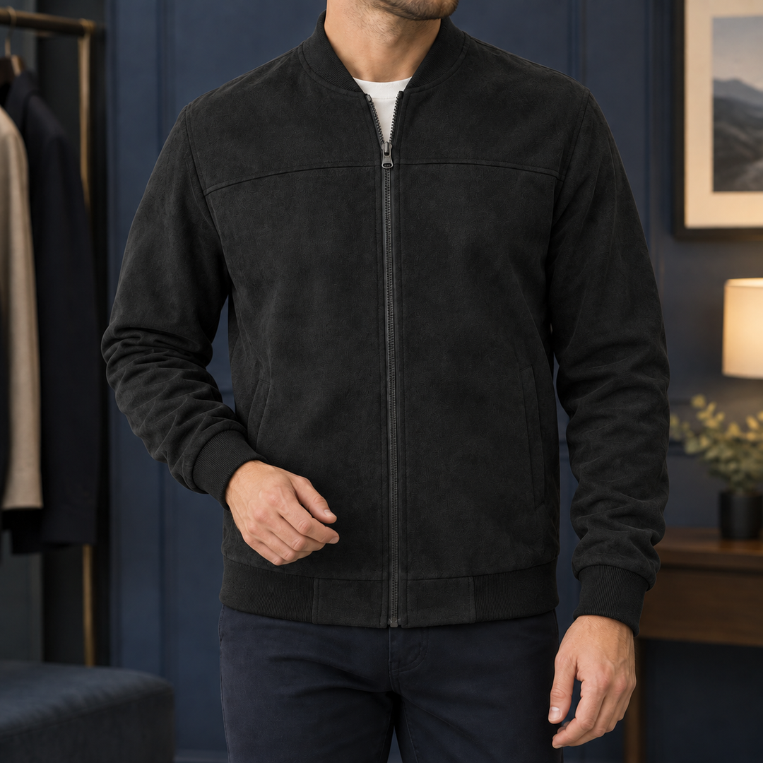 Herren-Bomberjacke aus Veloursleder