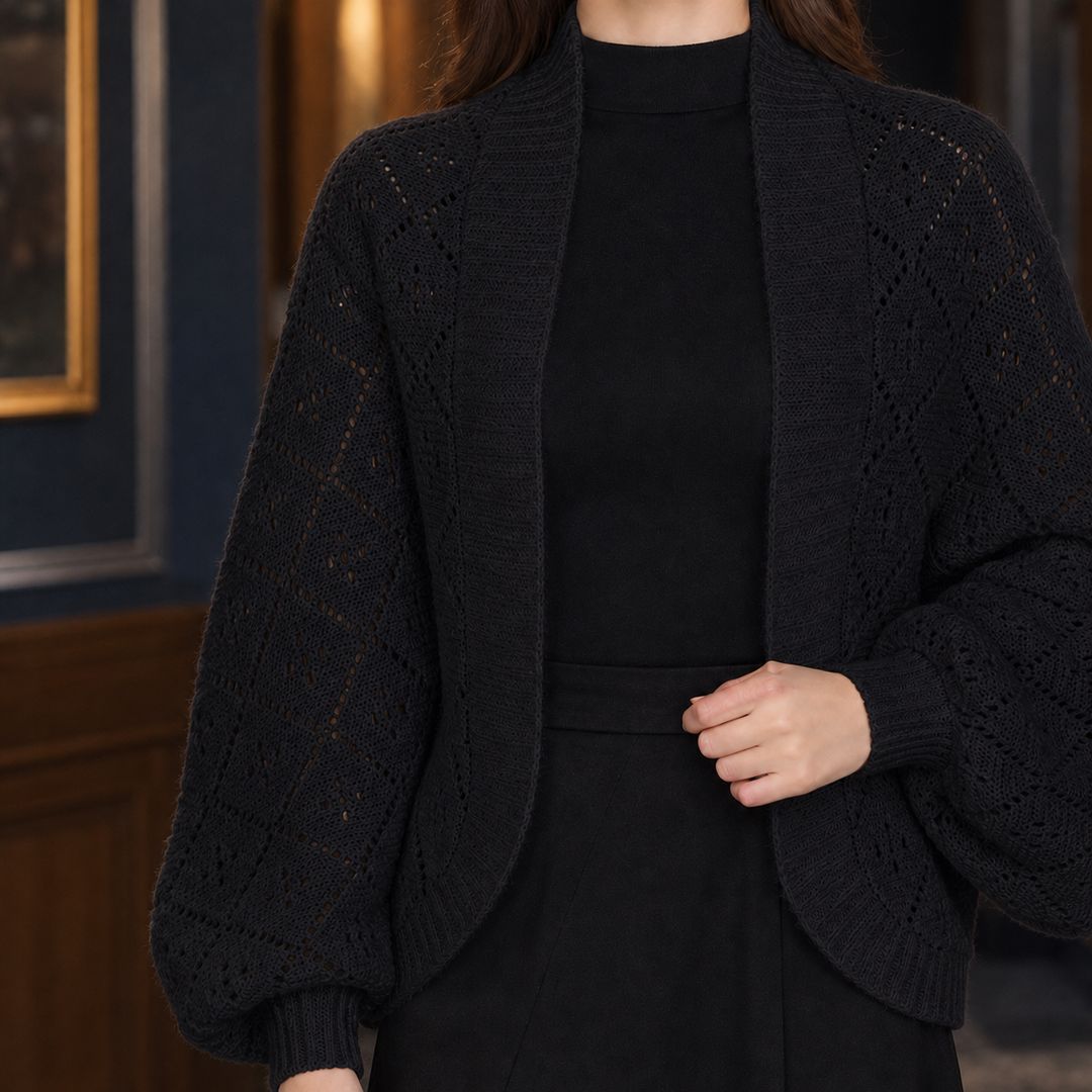 Damen-Cardigan mit Lochstrickmuster
