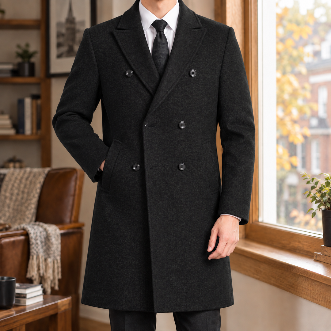 Herren-Dufflecoat mit zweireihiger Knopfleiste