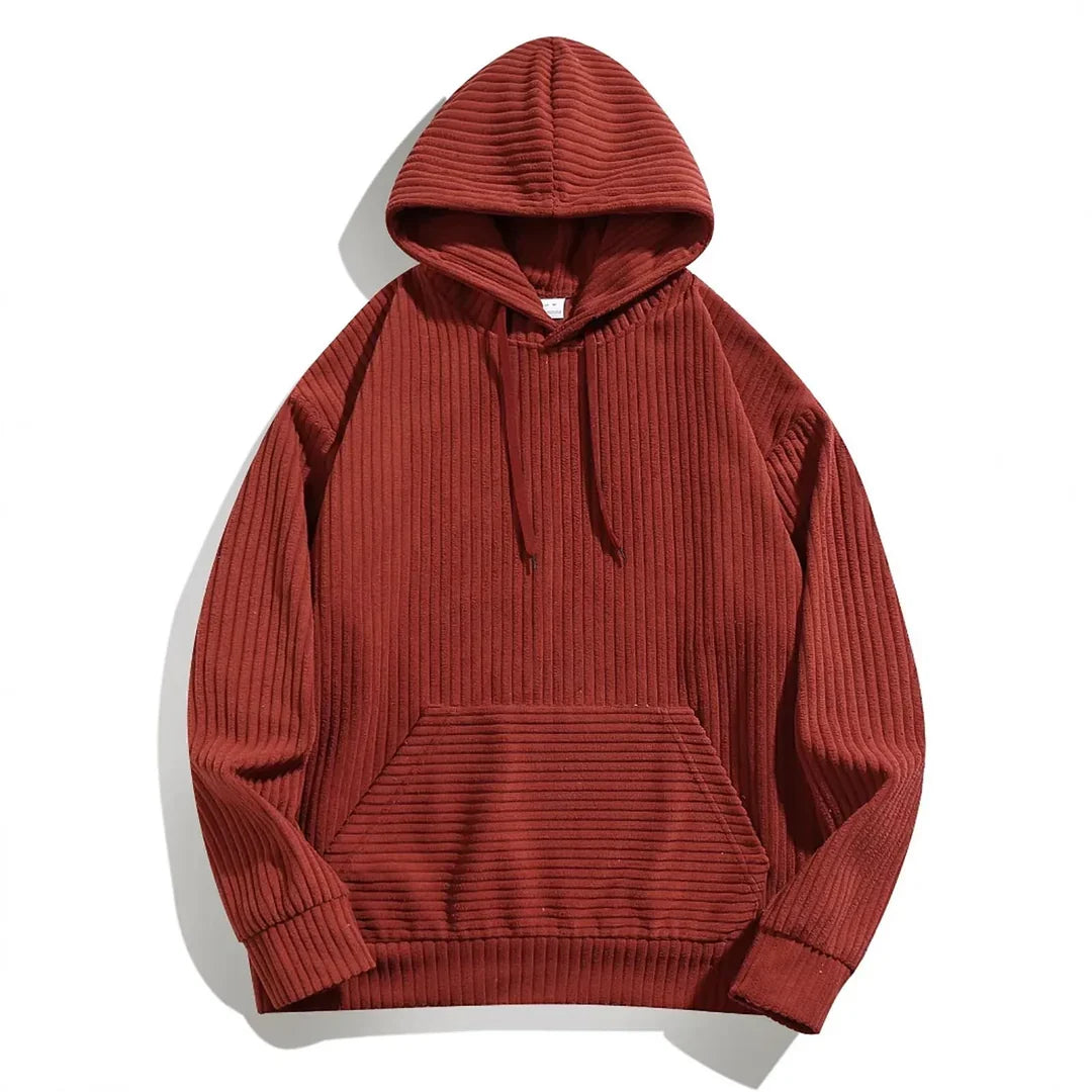 Sweat à capuche en velours côtelé pour homme