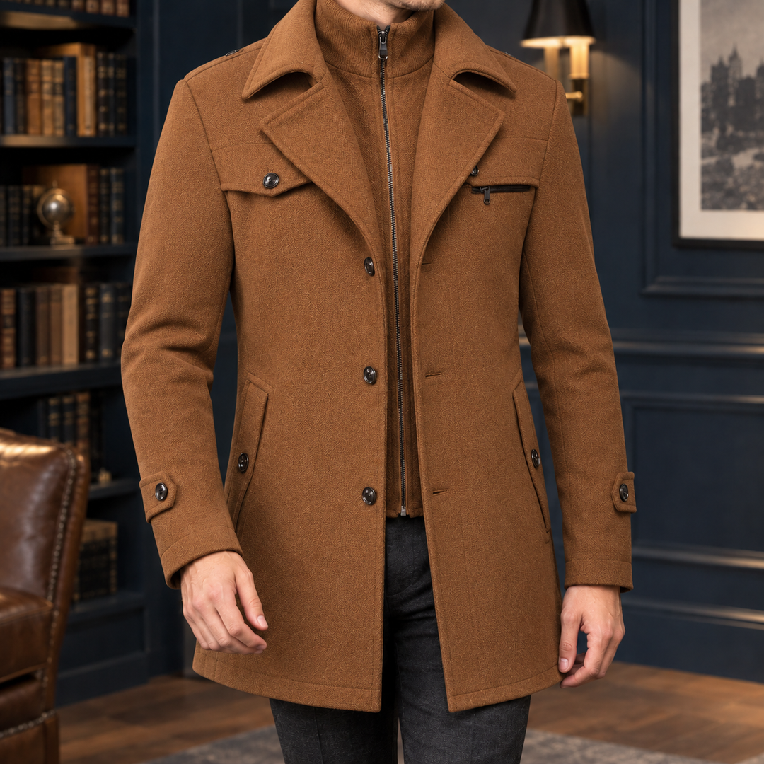 Men's Double Collar Overcoat