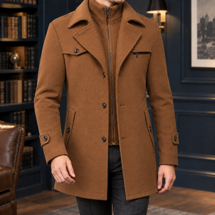 Men's Double Collar Overcoat