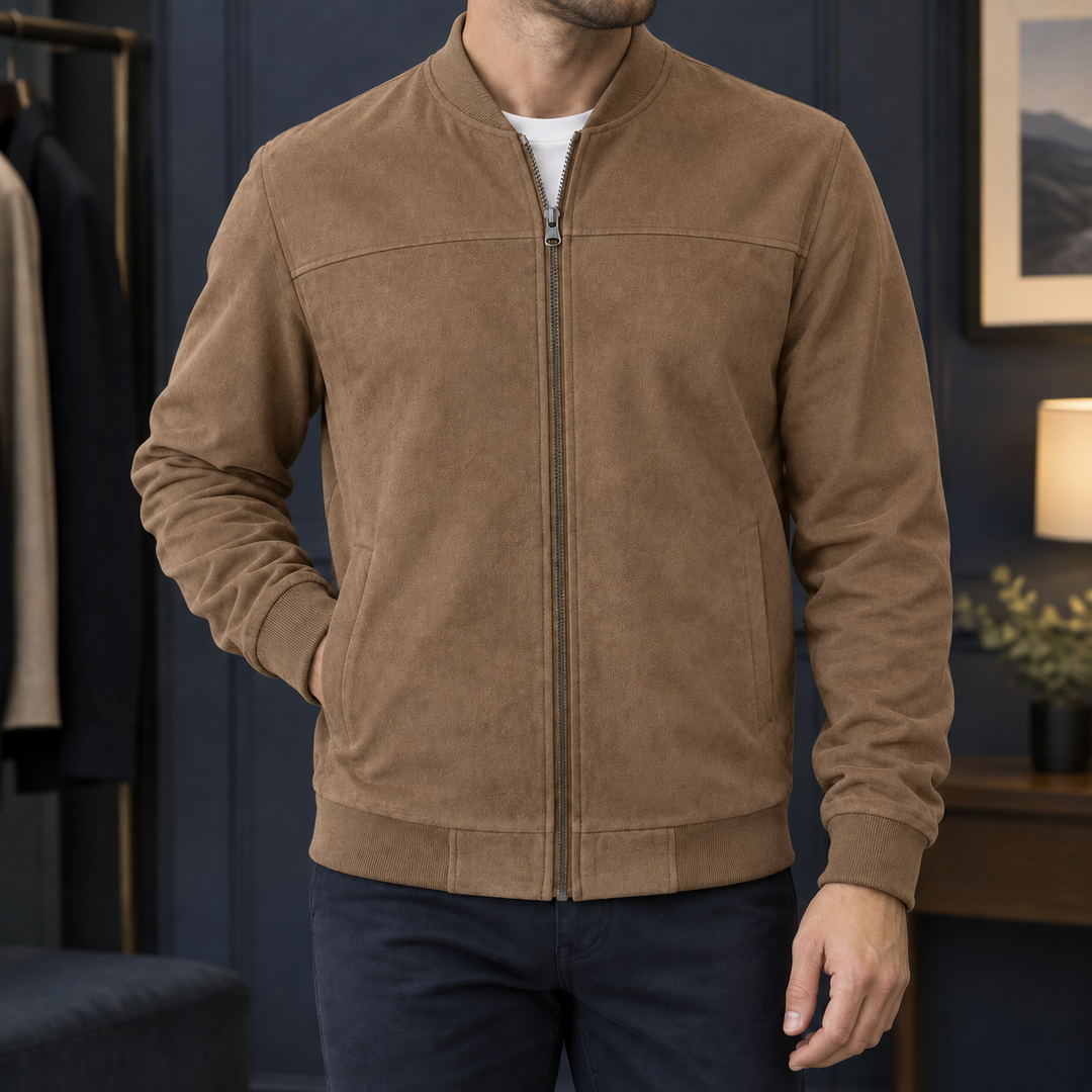Herren-Bomberjacke aus Veloursleder