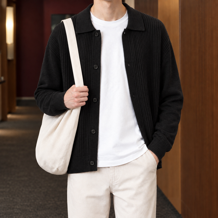 Gilet en maille texturée pour homme