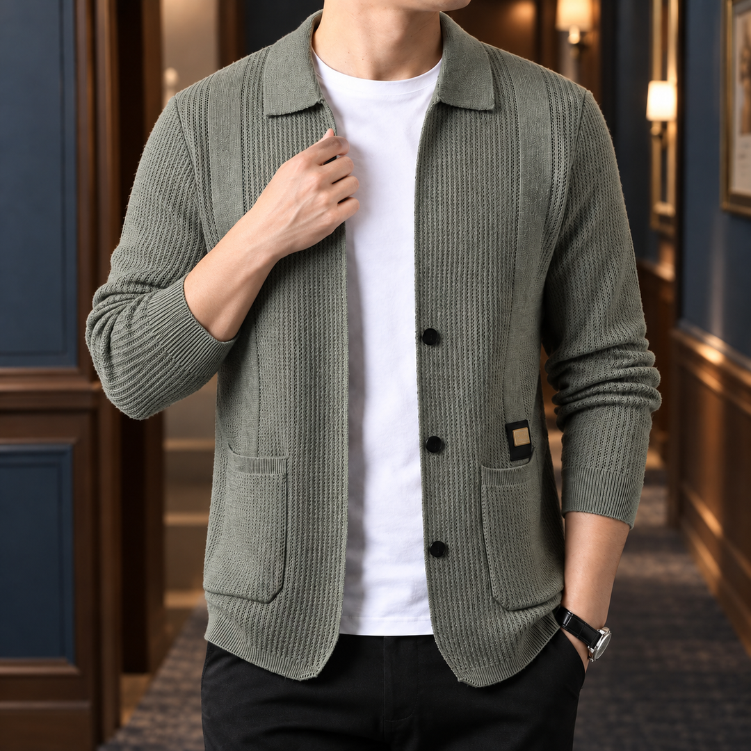 Gilet en maille à col pour homme