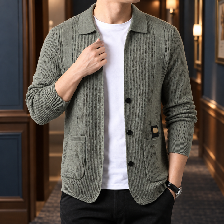 Gilet en maille à col pour homme