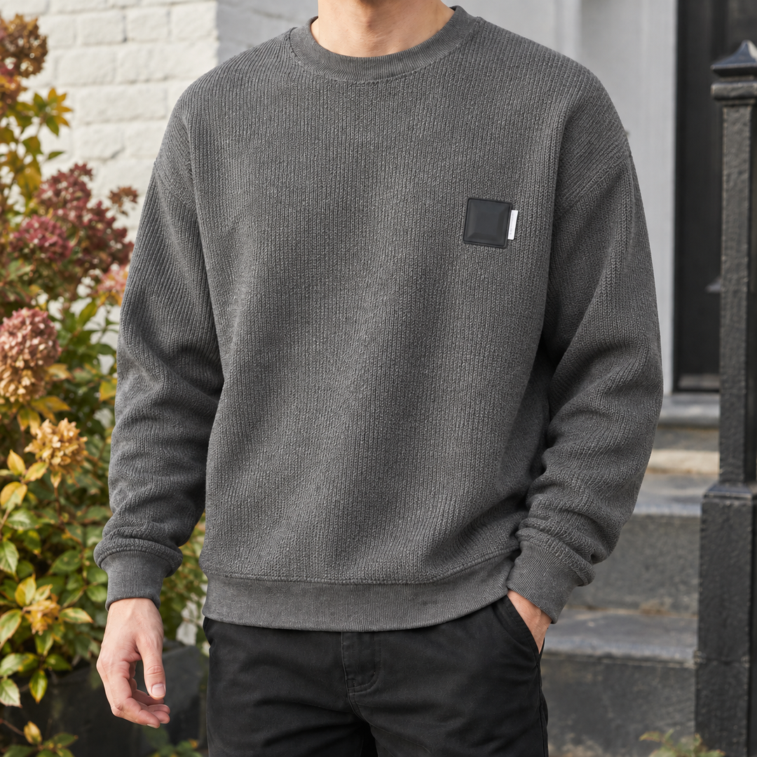 Sweater til mænd i tekstureret strik