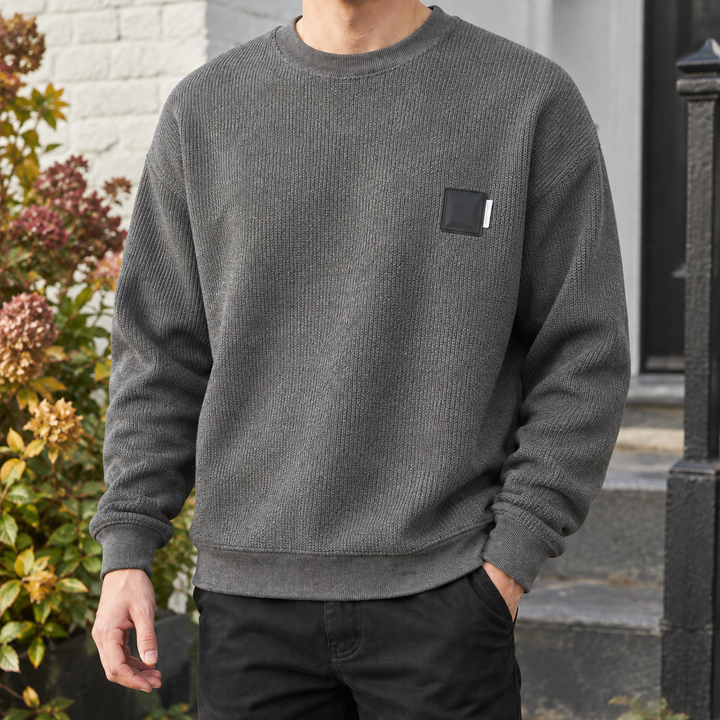 Sweater til mænd i tekstureret strik