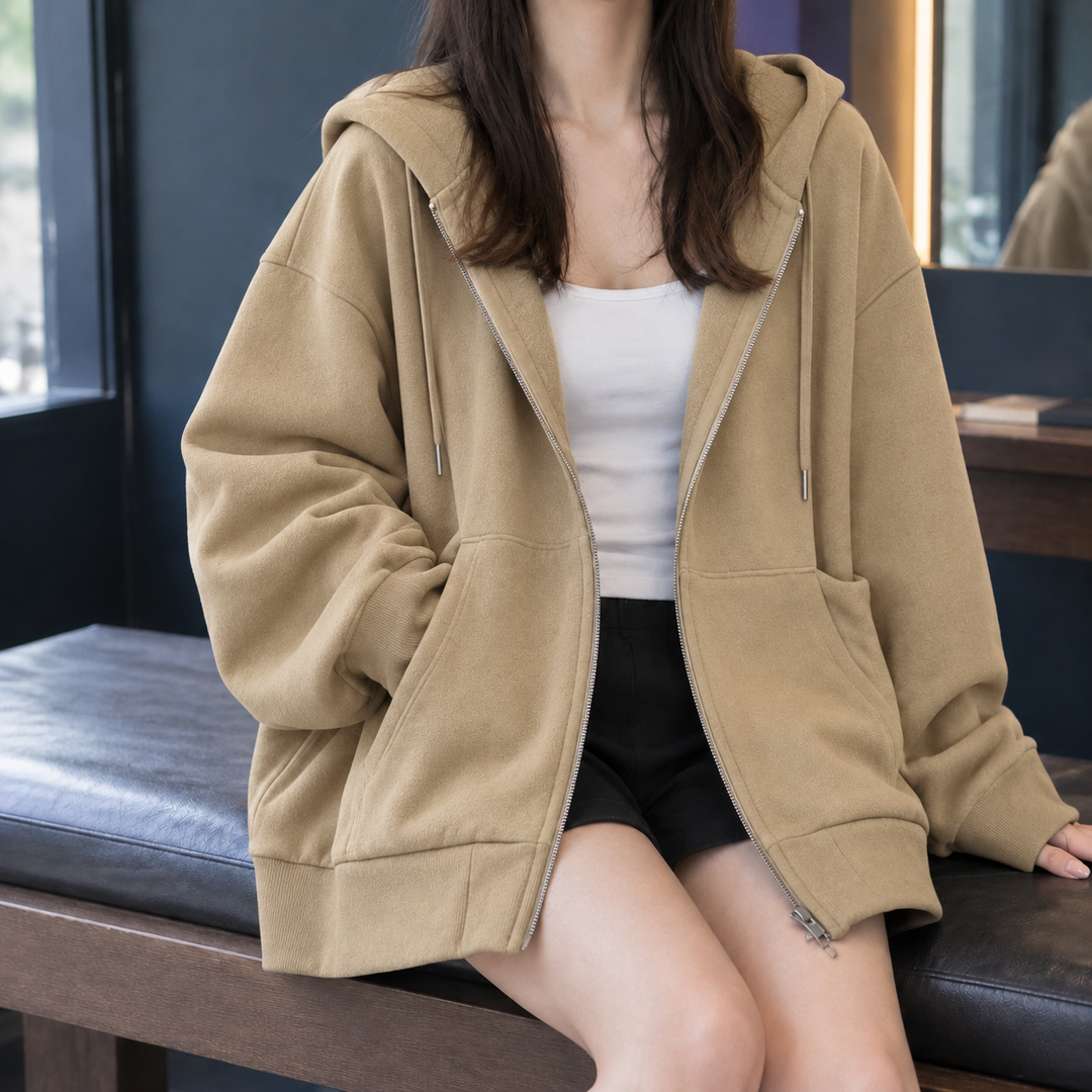 Sweatshirt com capuz oversized para mulher