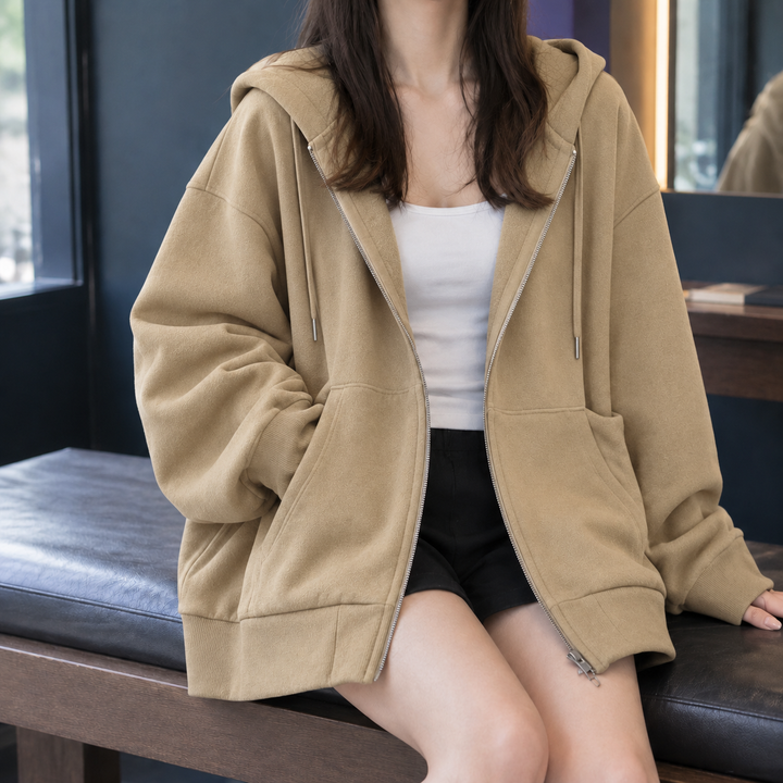 Sweatshirt com capuz oversized para mulher