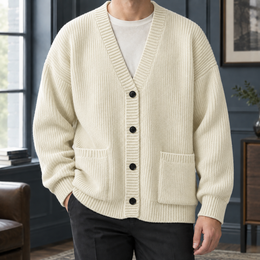 Men's Ribbed Cardigan Sweater