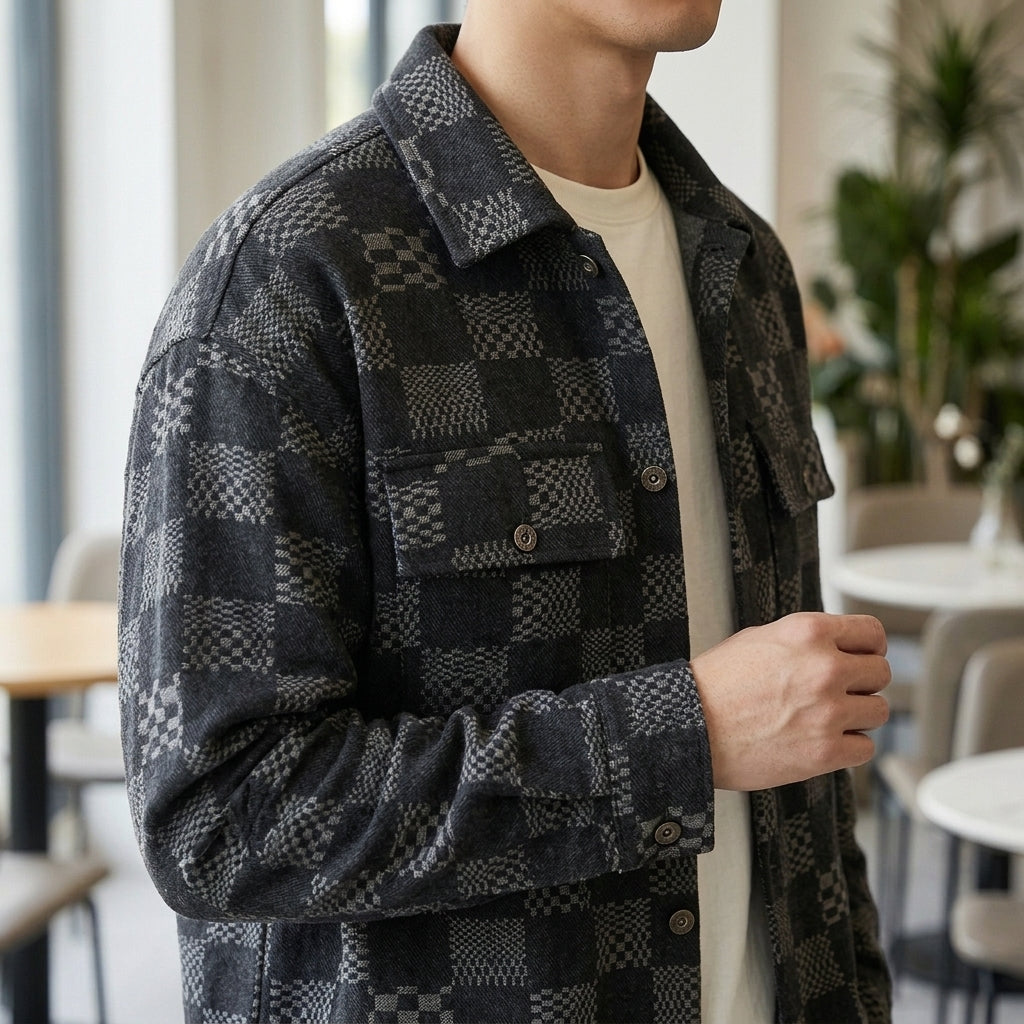 Veste blazer à carreaux pour homme