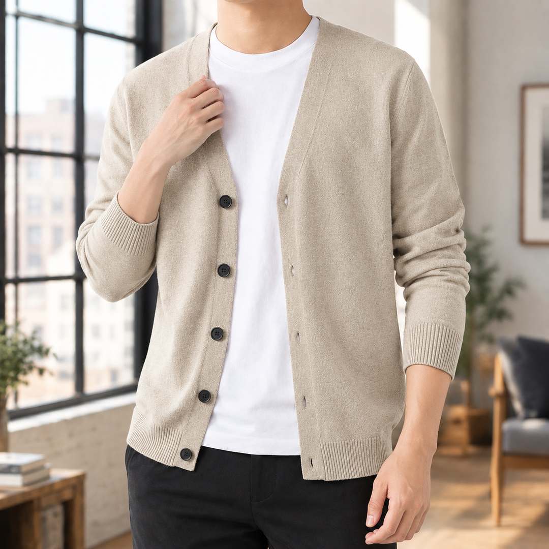 Herren-Cardigan mit Knopfleiste
