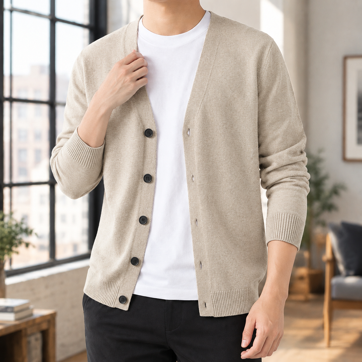 Herren-Cardigan mit Knopfleiste