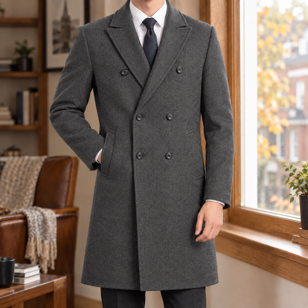 Herren-Dufflecoat mit zweireihiger Knopfleiste