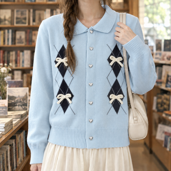 Women's Stylish Bow Cardigan