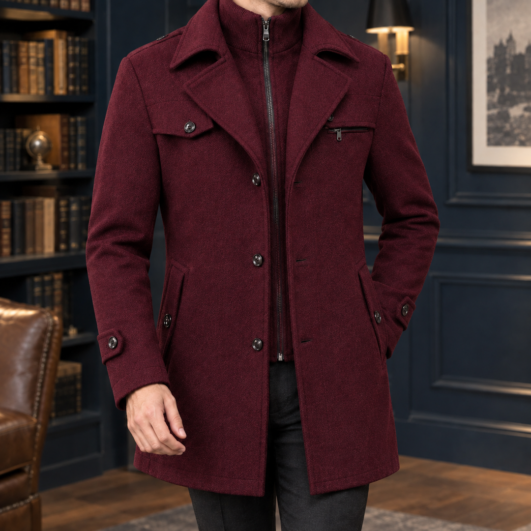 Men's Double Collar Overcoat