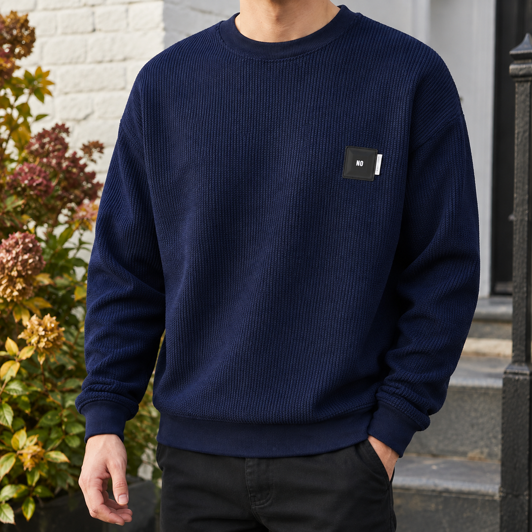 Sweater til mænd i tekstureret strik
