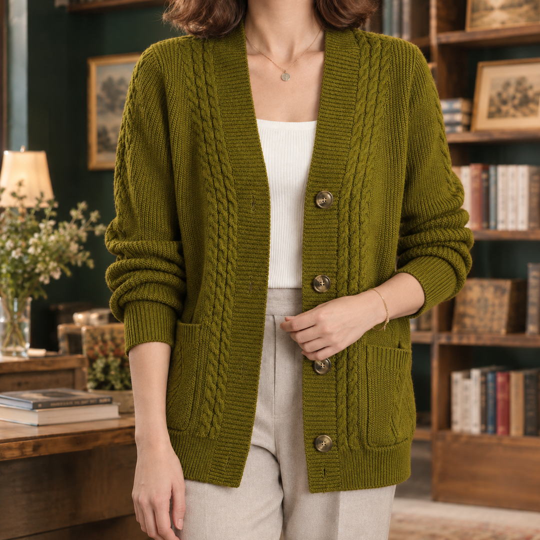 Cárdigan de punto trenzado para mujer