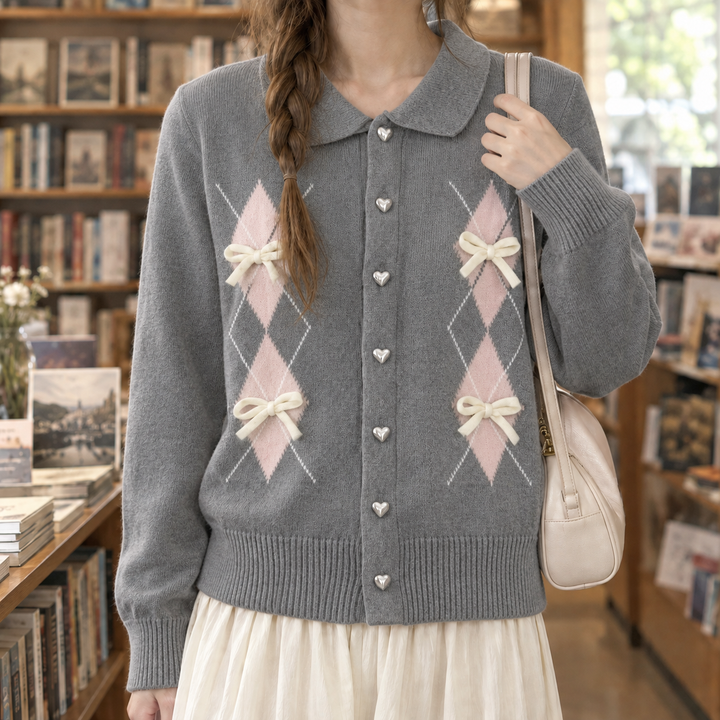 Women's Stylish Bow Cardigan