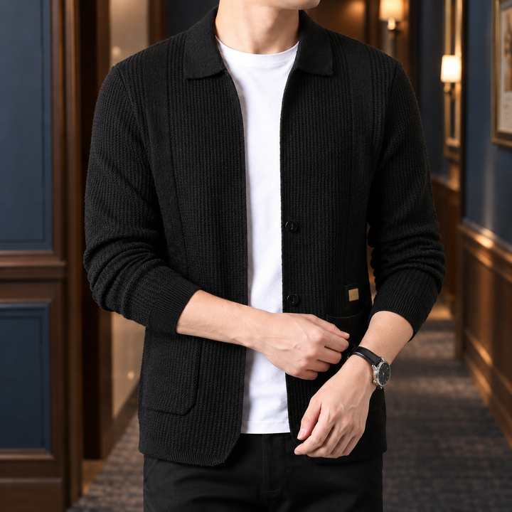 Gilet en maille à col pour homme