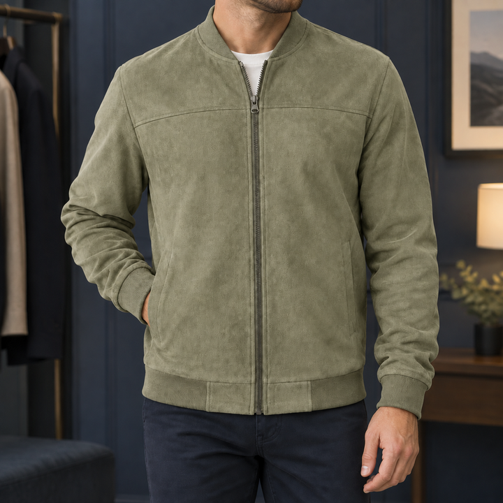 Herren-Bomberjacke aus Veloursleder