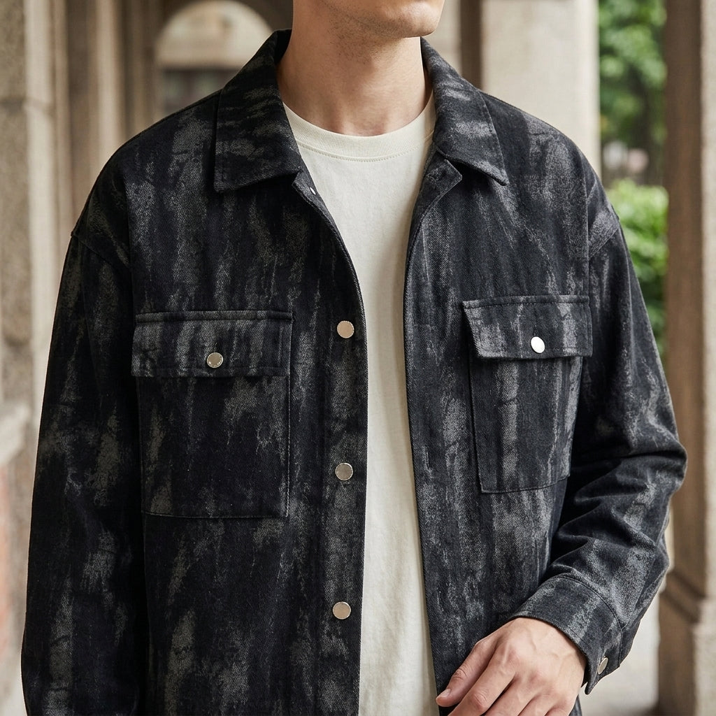 Herren-Denimjacke mit legerer Passform