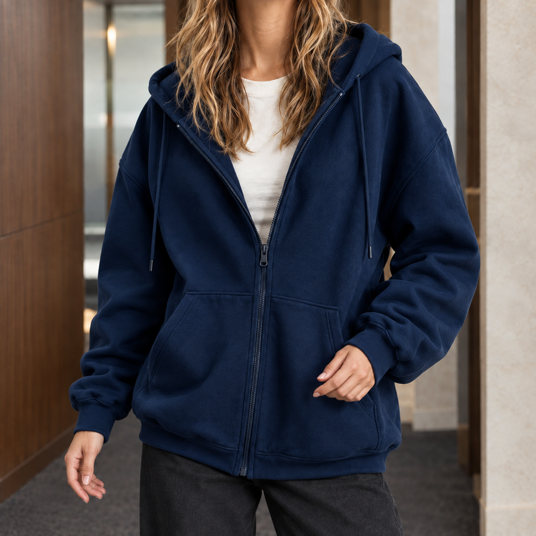 Sweat à capuche zippé décontracté pour femme avec parfum de romarin