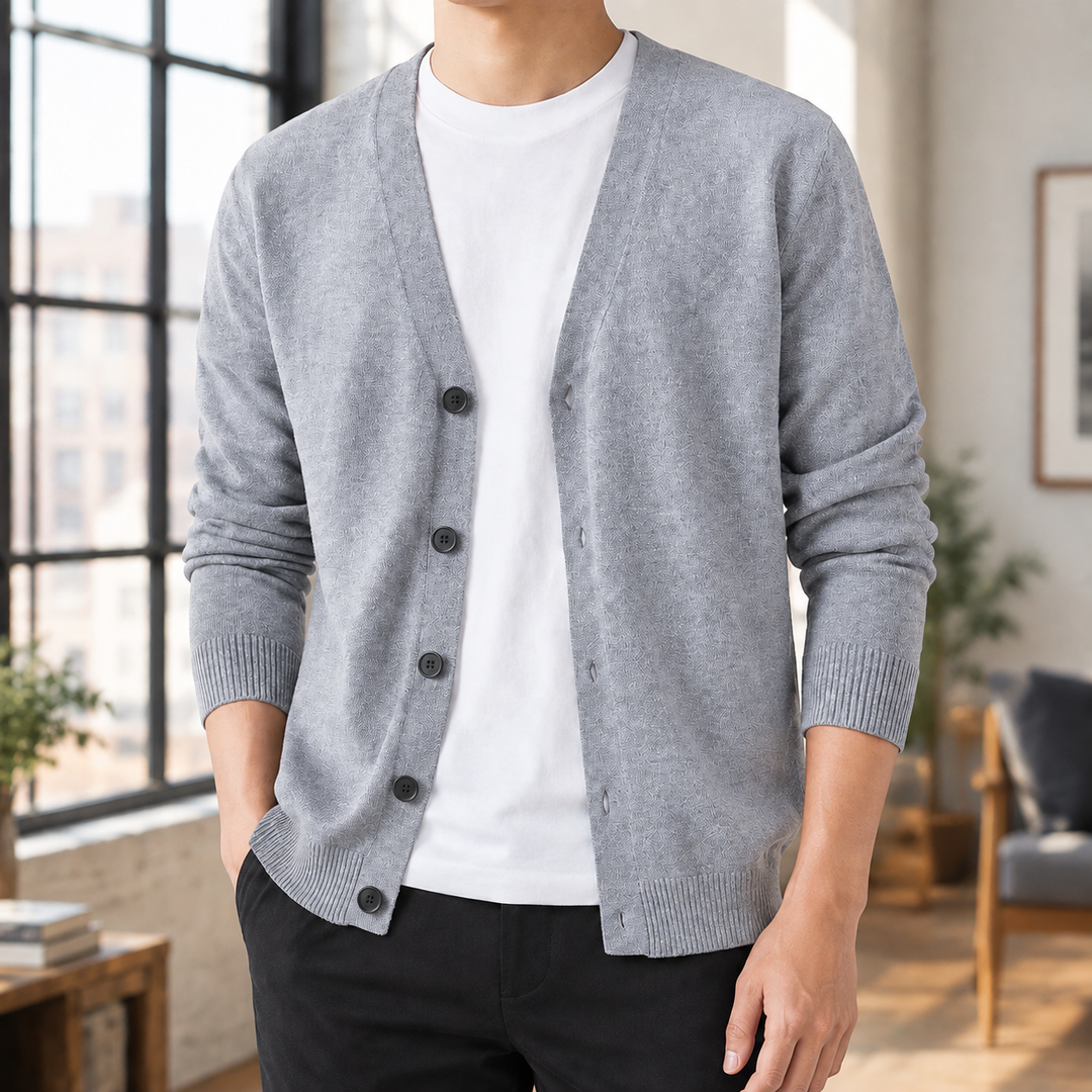 Herren-Cardigan mit Knopfleiste