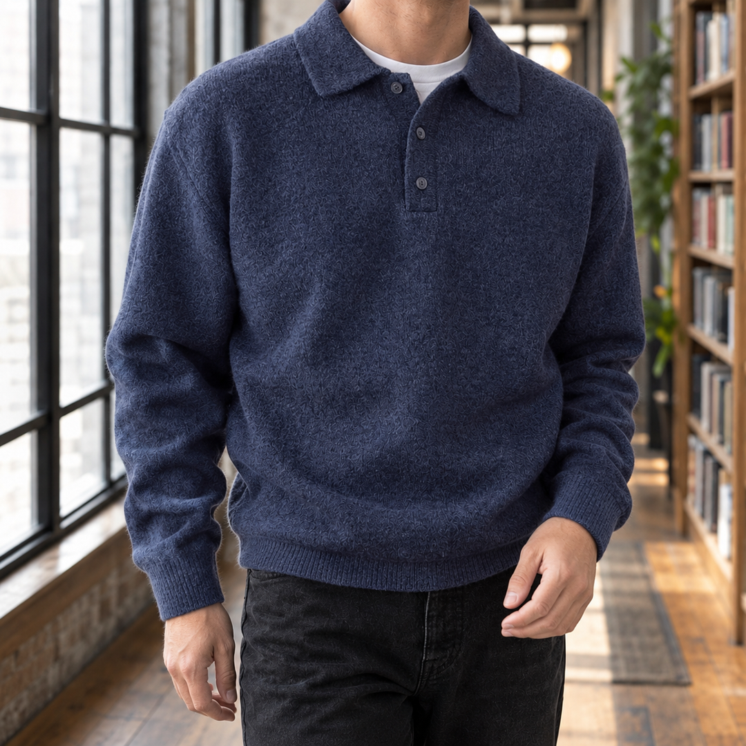 Men's Chenille Polo Sweater