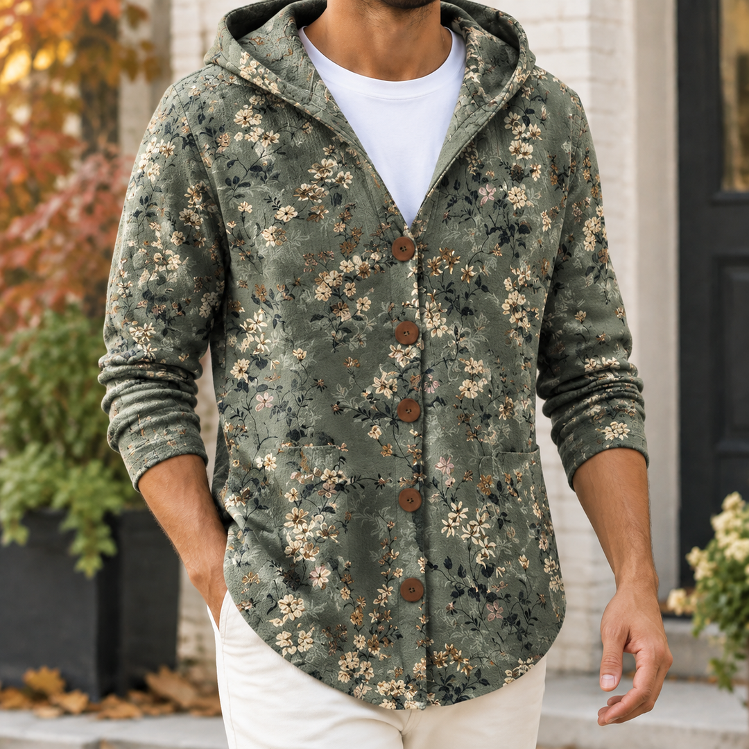 Herren-Cardigan-Pullover mit Kapuze