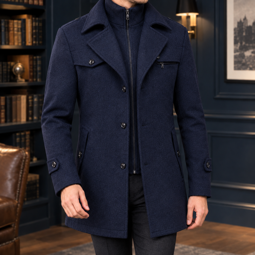 Men's Double Collar Overcoat