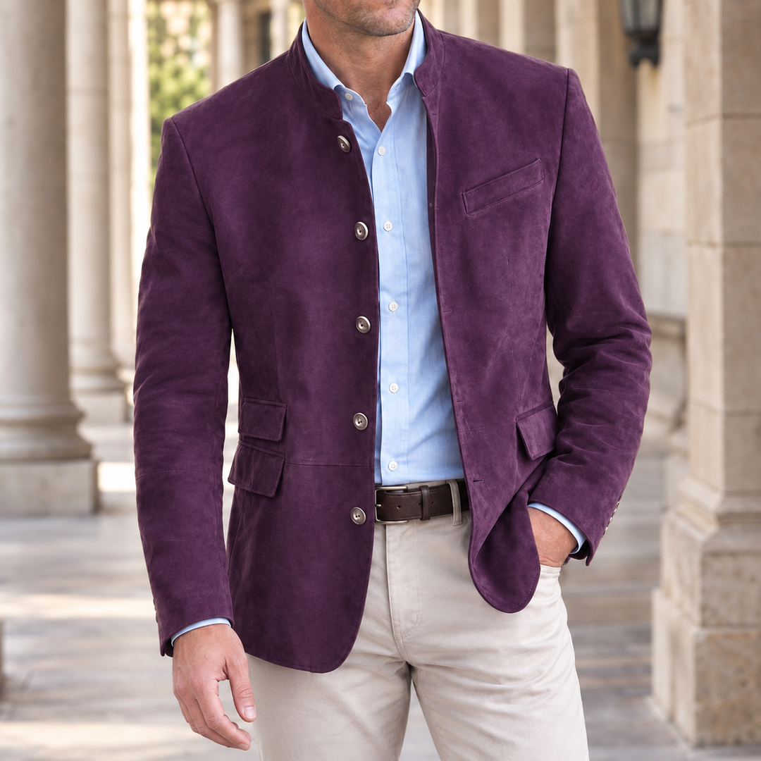 Blazer da uomo con collo alla coreana