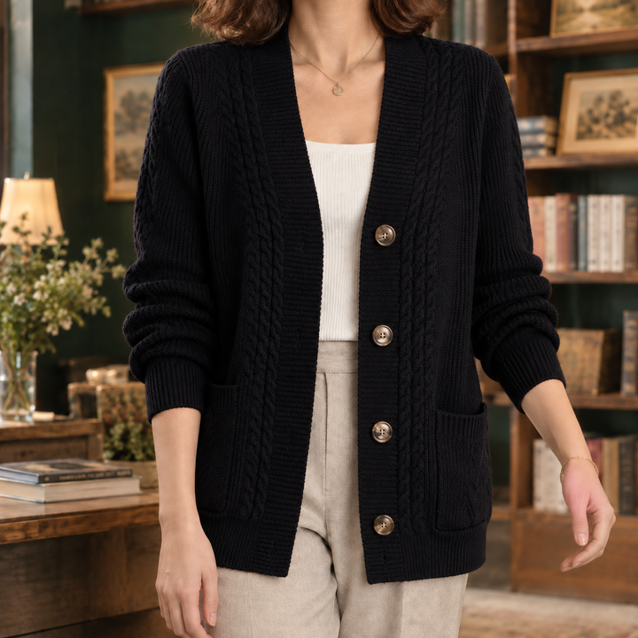 Cárdigan de punto trenzado para mujer