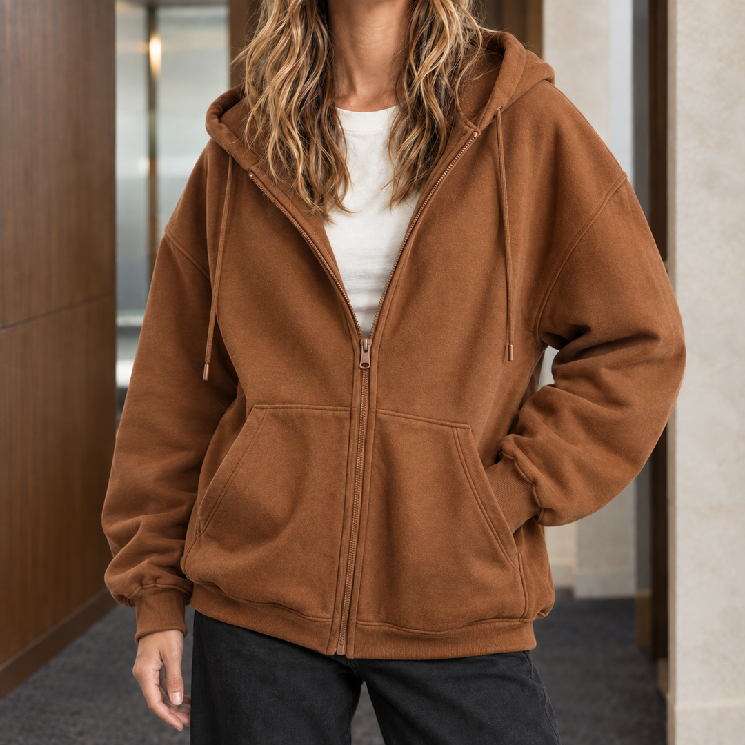 Sweat à capuche zippé décontracté pour femme avec parfum de romarin