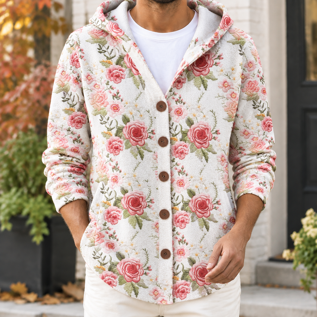 Herren-Cardigan-Pullover mit Kapuze