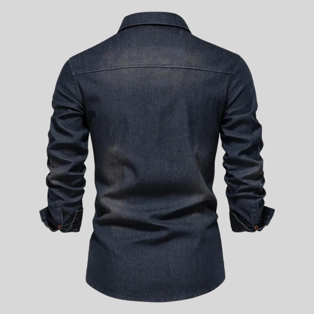 Men's Long-Sleeve Casual Denim Shirt