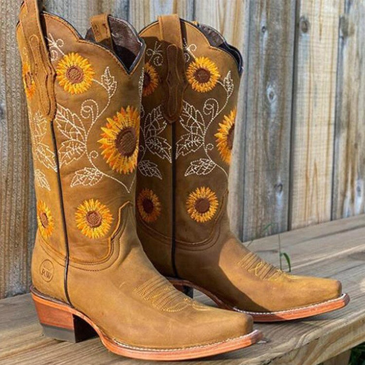 Stivali da cowboy western da donna, ricamati