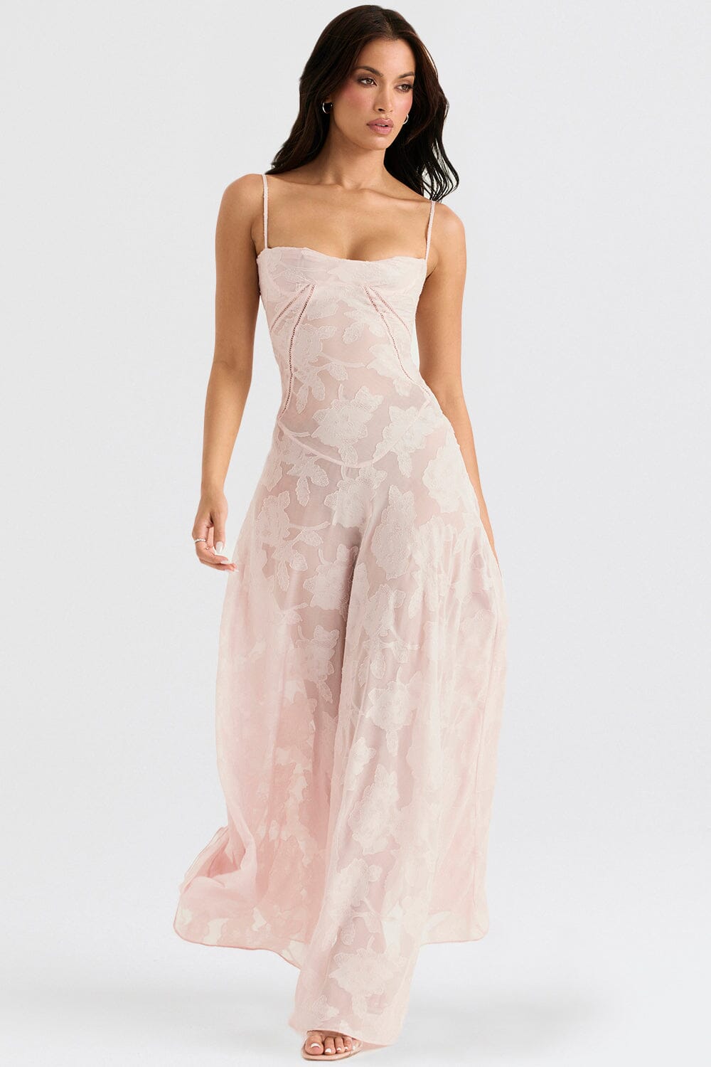 Ivy | Women's Floral Spaghetti Strap Maxi Dress-Metro Lane Plaza