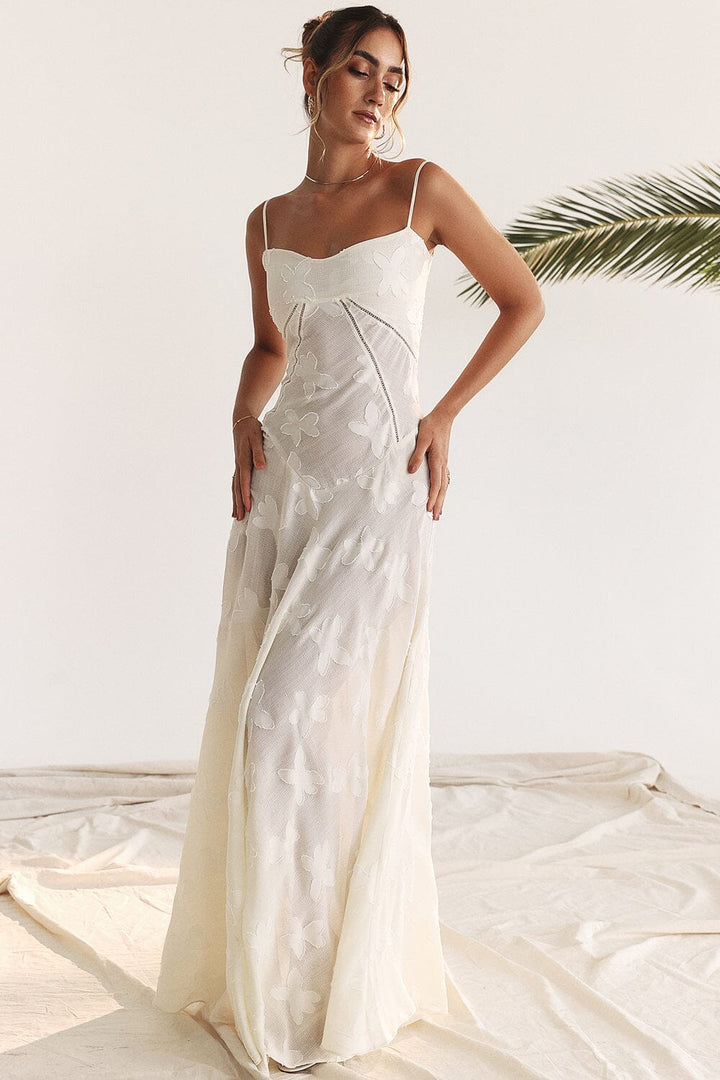 Ivy | Women's Floral Spaghetti Strap Maxi Dress-Metro Lane Plaza