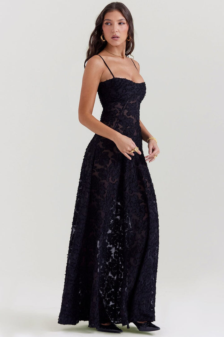 Ivy | Women's Floral Spaghetti Strap Maxi Dress-Metro Lane Plaza