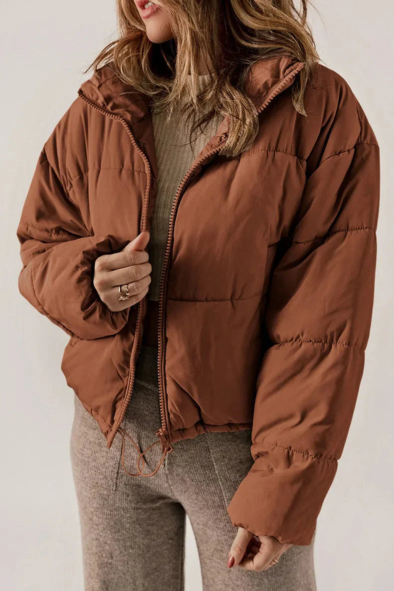 Jade | Women's Puffer Jacket with Thick Insulation and Stand-Up Collar-Metro Lane Plaza