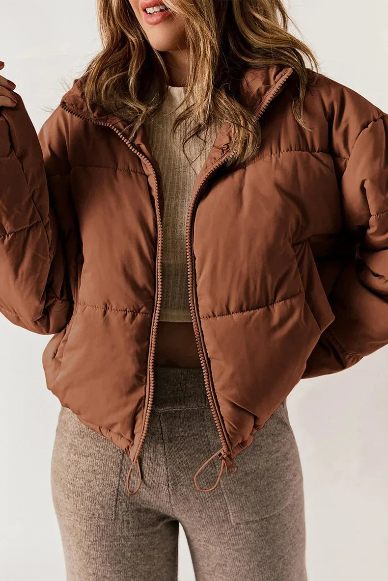 Jade | Women's Puffer Jacket with Thick Insulation and Stand-Up Collar-Metro Lane Plaza