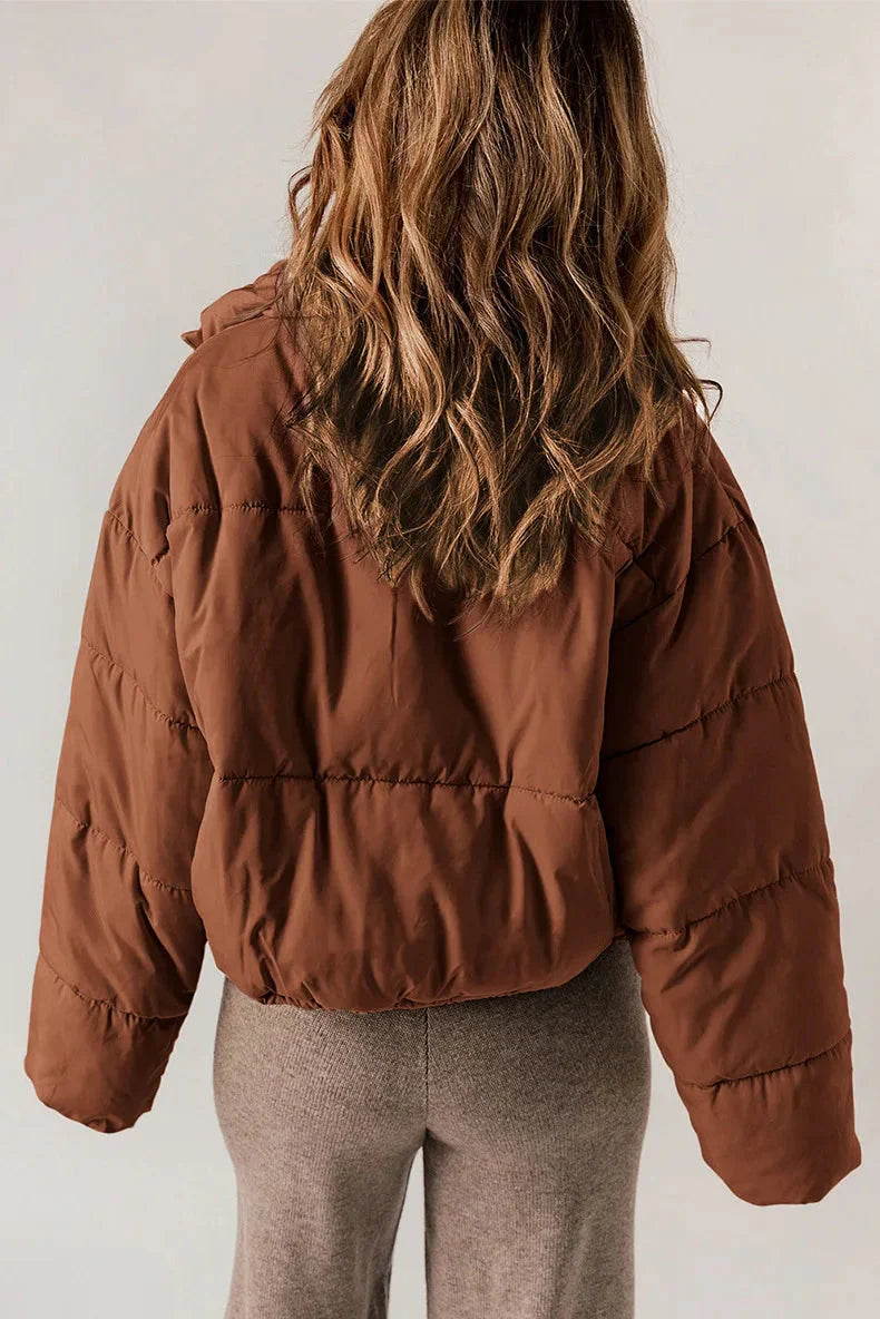 Jade | Women's Puffer Jacket with Thick Insulation and Stand-Up Collar-Metro Lane Plaza