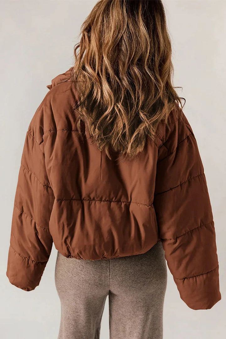 Jade | Women's Puffer Jacket with Thick Insulation and Stand-Up Collar-Metro Lane Plaza