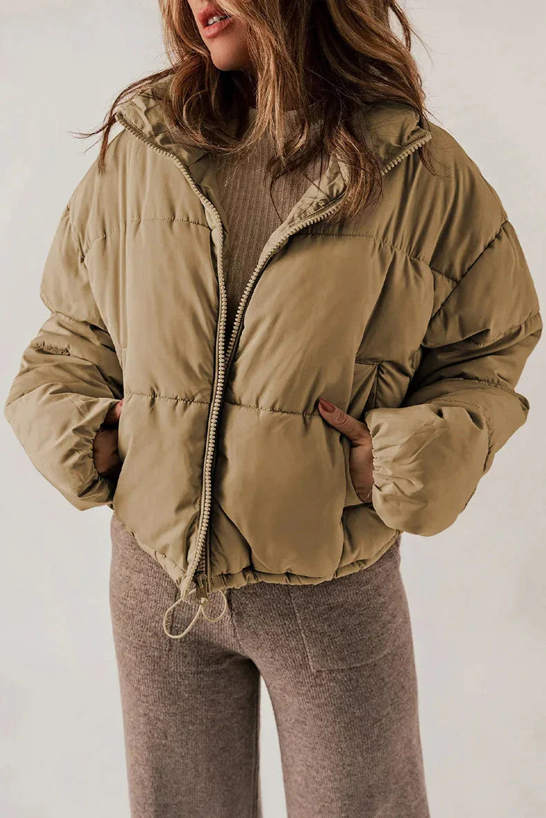 Jade | Women's Puffer Jacket with Thick Insulation and Stand-Up Collar-Metro Lane Plaza