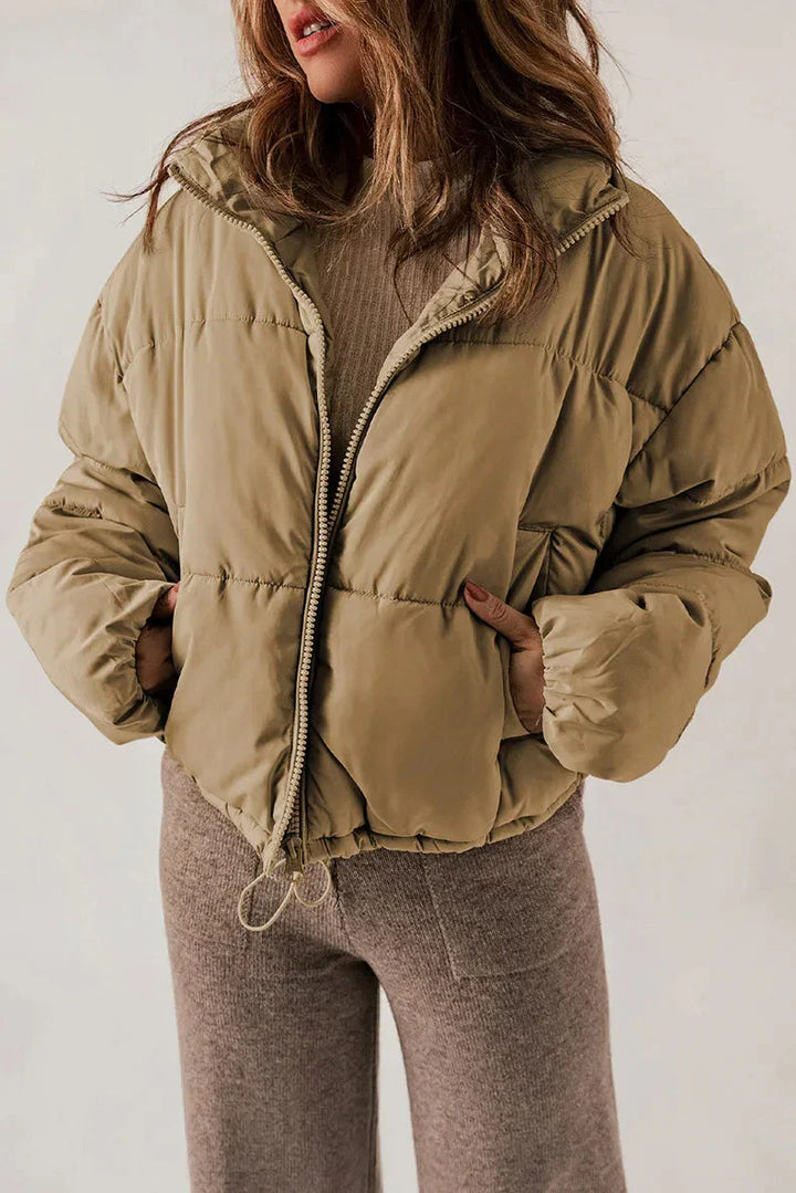 Jade | Women's Puffer Jacket with Thick Insulation and Stand-Up Collar-Metro Lane Plaza