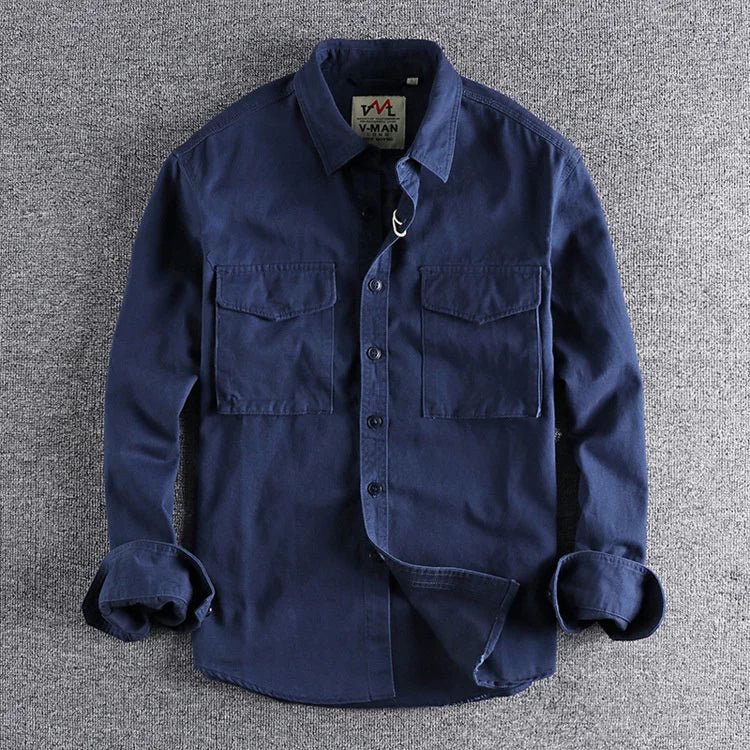 Men's Long Sleeve Button-Down Shirt-Metro Lane Plaza